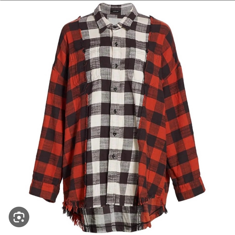 R13 Drop Neck Combo Work Shirt NWOT